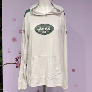 NFL NY Jets Combine Authentic Under Armour Hooded Off White Top Women's Size M !